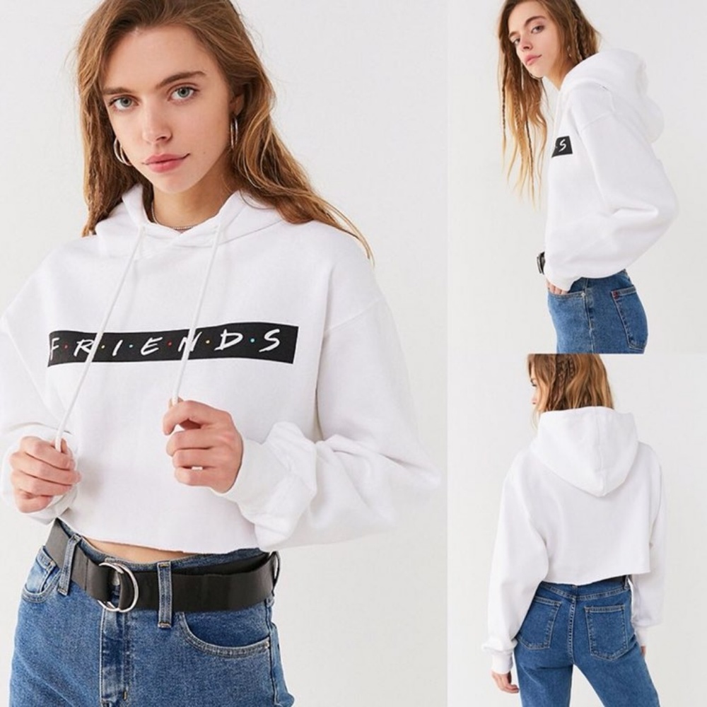 SOFT☁️Friends Cropped Hoodie Sweatshirt - Picture 2 of 5